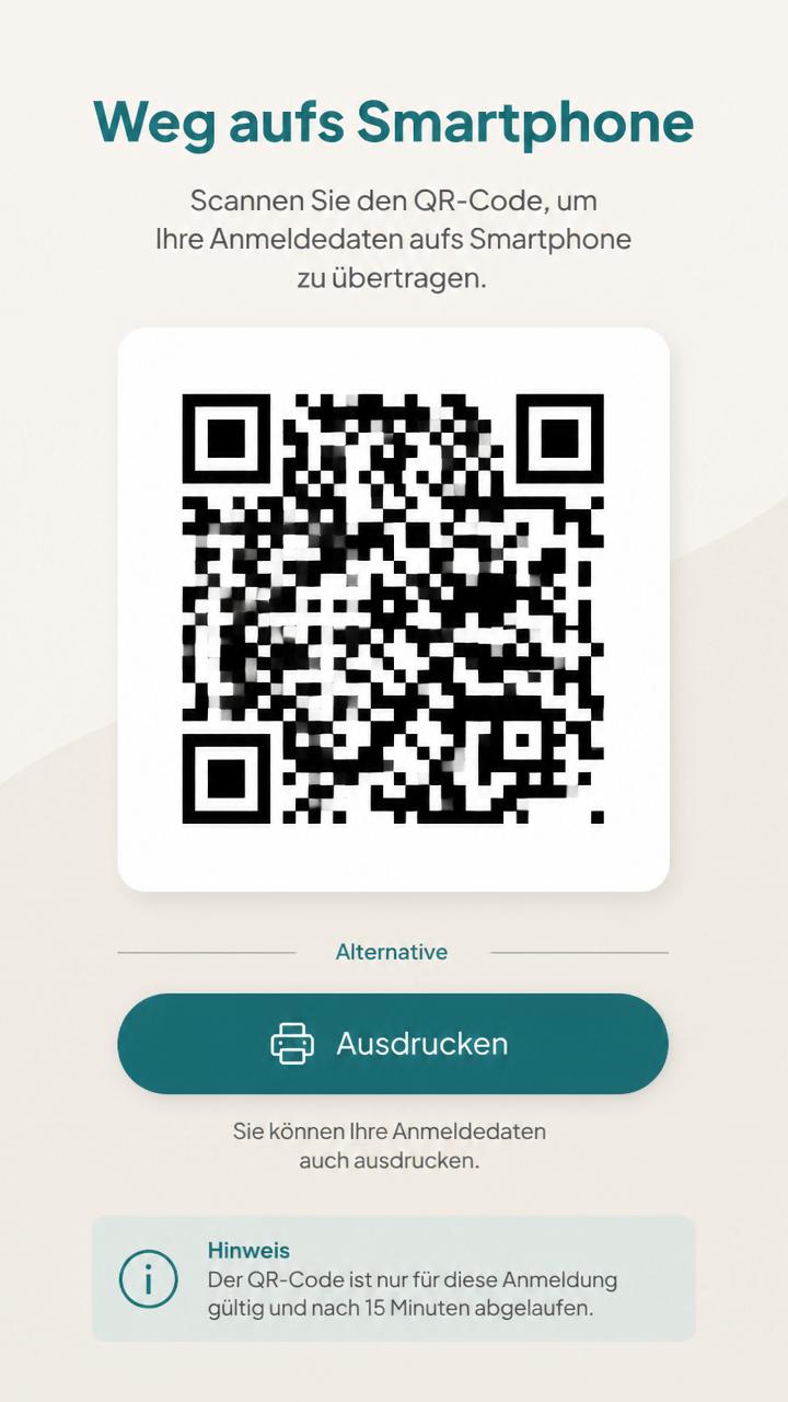 QR-Code Bildschirm